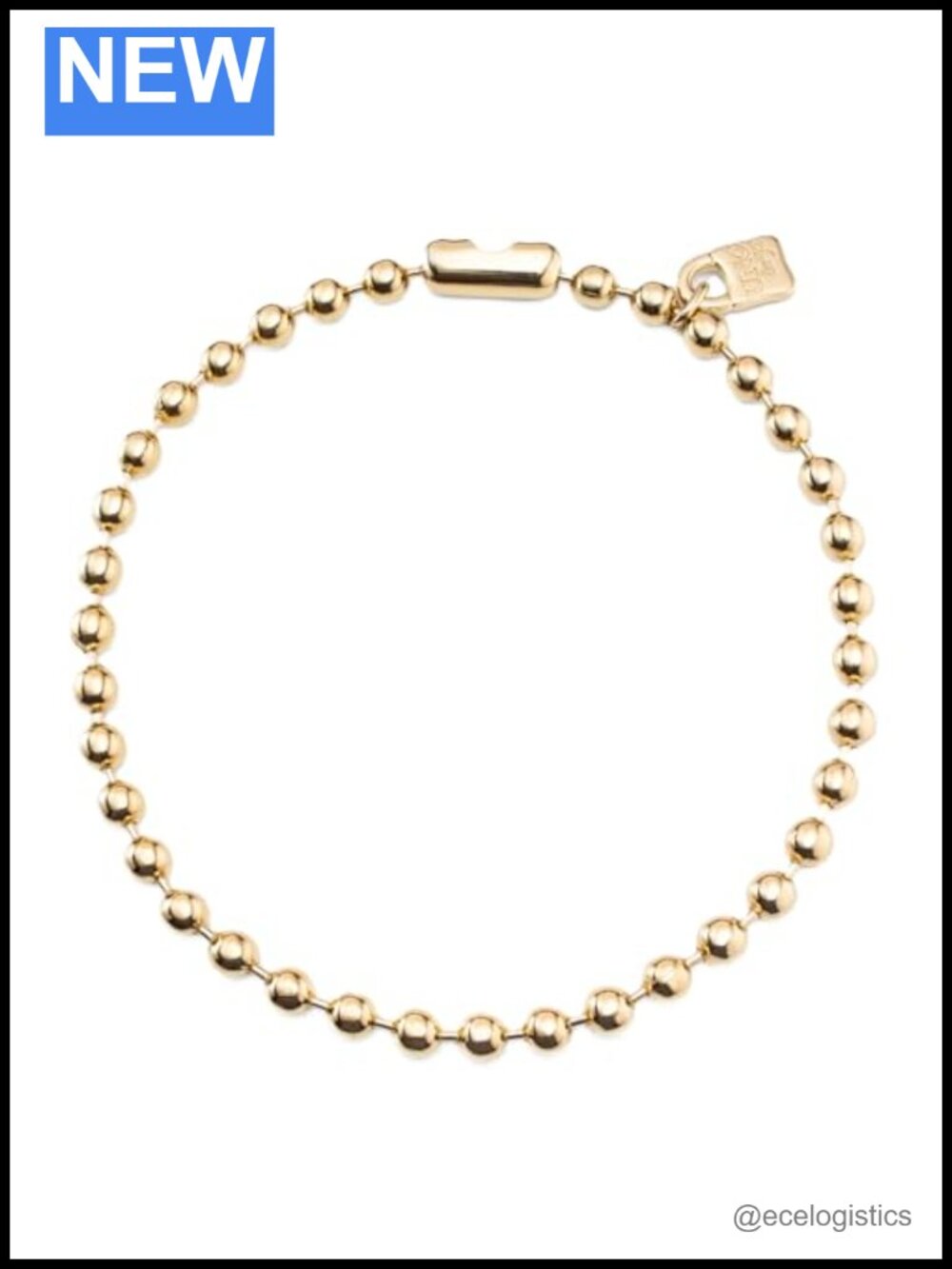 18K Gold-Plated Snowflake Ball Necklace 19" Padlock Charm Hypoallergenic